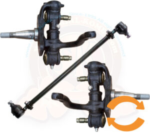 Manguetas desplazadas con pivotes de suspensión y barra de dirección, kit completo 8/1963-7/1967 y Kombi brasileño. Modificaremos las manguetas de su vehiculo