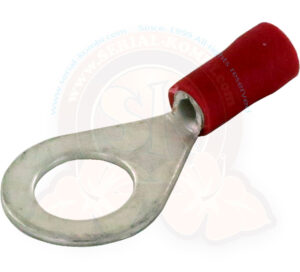 Terminal eléctrico a ojal aislado rojo, Ø 8mm para cable eléctrico 0.25-1mm²