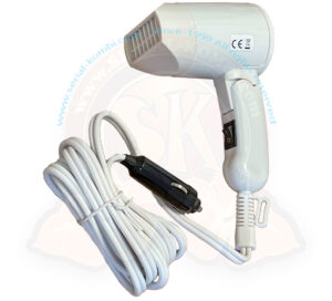Sèche-cheveux pliable avec alimentation allume-cigare 12 volts, 180W