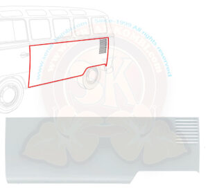 Panneau latéral gauche long complet 1950-2/1955 Barndoor (8 ouïes extérieures)