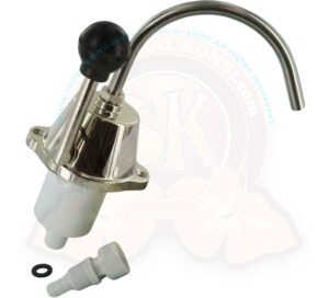 Wasserhahn mit Handpumpe, für Schlauch Ø 10mm und 12mm, verchromt, Vintage Look