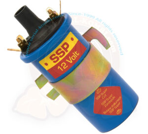 Bobina de encendido azul SSP estilo Bosch 12 voltios, 3 Ohm, Kombi, Escarabajo y derivados 8/1967-7/1979