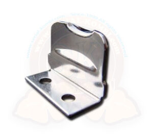 Piastrina riscontro chiusura deflettore (sinistro o destro), inox cromato, Maggiolino 8/1955-7/1964 venduta singolarmente