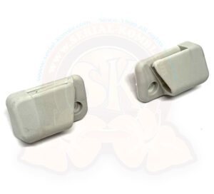 Clips di supporto aletta parasole bianco sporco Maggiolino / Karmann Ghia / Tipo 3 12/1966- (117 408 151>) (la coppia)