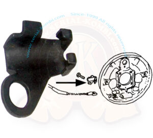 Placa sostén de cable de freno de mano sobre anclaje derecho, Escarabajo / Karmann Ghia -9/1957 (> 1 673 410), izquierdo 10/1957- (1 673 411 >)