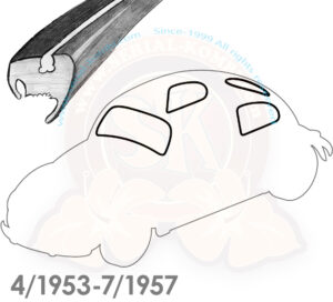 Dichtungsset Scheibe, 4 Stück, Cal-Look, Käfer Limousine, 4/1953-7/1957 (Ovali, 1-0454 951 >)