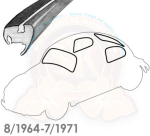 Dichtungsset Scheibe, 4 Stück, Cal-Look, Käfer Limousine, 8/1964-7/1971, Mexiko 1/1978-