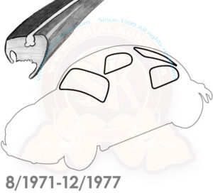 Dichtungsset Scheibe, 4 Stück, Cal-Look, Käfer Limousine, 8/1971-12/1977 (nicht für 1303)