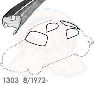 Dichtungsset Scheibe, 4 Stück, Cal-Look, Käfer Limousine 1303