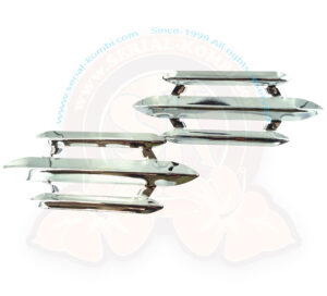 Griglie del clacson stile Koch (3 barre), cromate, Maggiolino 10/1952-7/1967 (1200cc -7/1973) la coppia