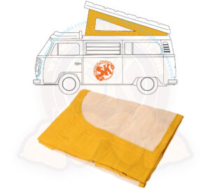 Lona de techo elevable Westfalia, T2 8/1973-7/1979, amarillo/anaranjado, 3 ventanas, especificaciones SERIAL-Kombi