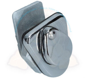 Cerradura de tapa del depósito de gasolina con protector cromado 1950-7/1966