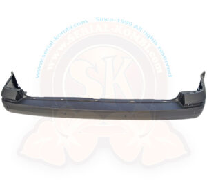 Rear bumper, with holes for parking sensor and blind spot alert, T6 with tailgate, grey textured satin black, with TÜV certification