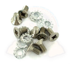 Viti in acciaio inox tra telaio e cerniera dei finestrini Pop Out, kit di 8 viti + 8 rondelle per i 2 finestrini, Maggiolino 1955-1977