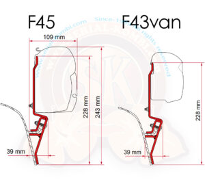 Supporti per tendalino Store Fiamma F45 / F43van, la coppia 5/1979-7/1992