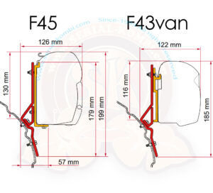 Supporti per tendalino store Fiamma F45 / F43van, la coppia T4 9/1990-6/2003