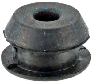 Occhiello in gomma di supporto tubi rigidi freni sul braccio della sospensione posteriore 8/1967-7/1979