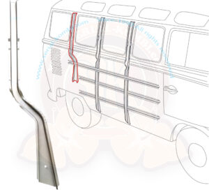 Pilier de renfort arrière droit du panneau latéral, complet 3/1955-7/1963