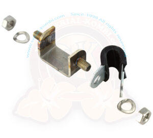 Bracket for speedometer cable on longitudinal beam, stainless steel, 5/1979-7/1992