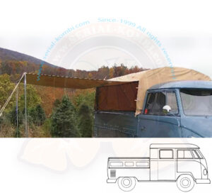 Auvent pare-soleil de côté à monter sur bâche de benne de pick-up double cabine 8/1958-7/1967