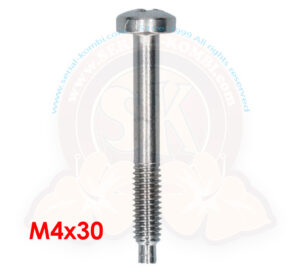 Rear lens screw, stainless steel, metric thread, M4x30, 8/1971-7/1975 (per unit)