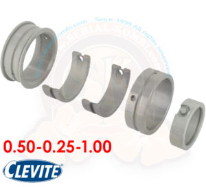 Bronzine albero motore maggiorate: carter 0.5, albero 0.25, battuta 1.0 (21mm), Mahle Clevite, 1200cc-1500cc 8/1959-7/1967