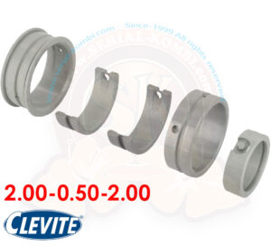 Main bearings, 2.0/0.50/20mm, Mahle Clevite, 1600cc, 8/1967-7/1979