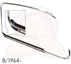 Rahmen Fensterschacht, glänzend, rechts, Käfer, 8/1964- (auch 1302/1303)