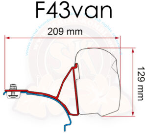 Montagewinkel für Fiamma Markise F43van, 2er Set, T5 4/2003-8/2015, T6 9/2015- mit original VW aluminum Schiene