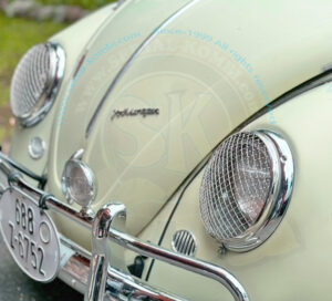 Griglie inox protezione faro Maggiolino -7/1967 (la coppia)