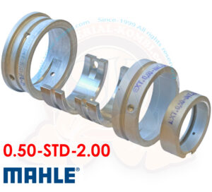 Main bearings set, 0.5 case, STD crank, 2.00 (20mm) thrust, Mahle aluminum, 1600cc, 8/1967-7/1979