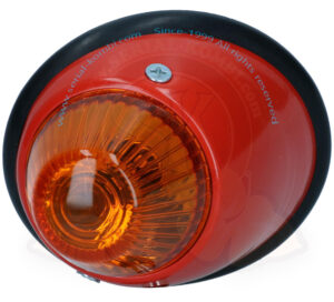 Clignotant avant complet "obus" avec vis inox, joints, lentille orange , gauche 8/1958-7/1963