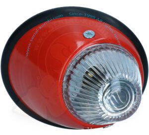 Clignotant avant complet "obus" avec vis inox, joints, lentille claire, droit 8/1958-7/1963