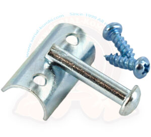 Halter Gardinenstange oben an der Heckklappe angeschraubt, Westfalia SO42, 8/1963-7/1967