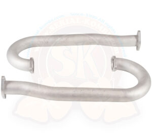 J tubes inox 42mm avec brides pour silencieux d'échappement 211251051BJP42, 1600cc 8/1967-7/1979 (la paire)