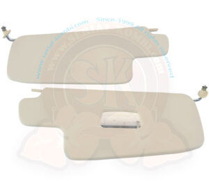 Alette parasole bianche con specchio lato passeggero, Maggiolino 8/1967-7/1979 (la coppia)