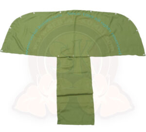 Vorhang, Trenner zwischen Fahrerkabine und Fahrgastzelle, mit Haken, grün, Westfalia, 8/1967-7/1979 grün