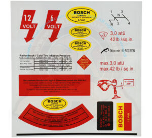 Juego de 17 pegatinas para el motor y la carrocería, Escarabajo / Karmann Ghia 6V y 12V