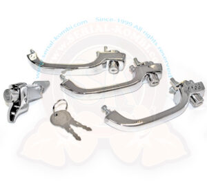 Kit maniglie esterne porte anteriori, porta laterale, cofano motore, con 2 chiavi identiche, Pick up doppia cabina 8/1967-7/1968
