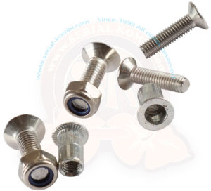 Schrauben und -muttern mit Einsätzen zur Befestigung Bügelspiegel 251857513F oder 251857514H, Edelstahl, 8/1985-7/1992