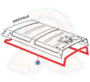 Dichtung für Westfalia Aufstelldach, in einem Stück, 5/1979-7/1992