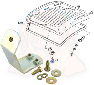 Halter für Gepäckwanne seitlich, Westfalia, 5/1979-7/1992 einzeln, 2 pro Fahrzeug erforderlich