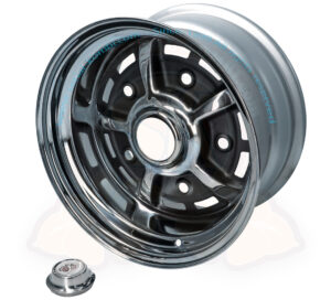 Wheel, BBT Sprintstar, 5x205, 8x15" ET0, black and chrome, Bus 1950-7/1970, Beetle / Karmann Ghia -7/1967, Type 3 -7/1965, Type 181