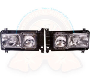 Phares avant rectangulaires intérieurs et extérieurs, l'ensemble sur socle métal 5/1979-7/1992 avec conduite à droite, RHD