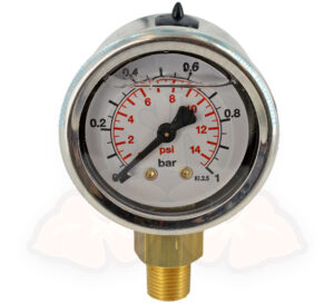 Manómetro de presión del combustible 0-1 bar (0-14 psi) Filter King, se utiliza para regular la presión, no para montaje permanente