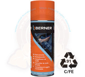 Rust converter, 400ml BERNER spray, corrosion protection paint with rust transformation properties