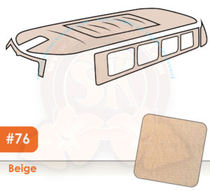 Cielo rivestimento interno tetto completo con aperture vetri per Bus con tetto apribile, mohair 3/1955-7/1963, beige #76