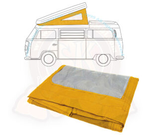 Lona de techo elevable Westfalia, T2 8/1967-7/1973 amarillo/naranja 3 ventanas