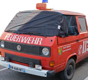 Blackout cover for windscreen and door window, with storage bag, 5/1979-7/1992