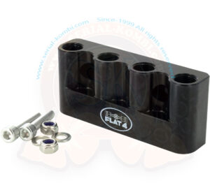 Spark plug holder billet aluminium with stainless steel hardware, for 14mm spark plugs, Flat4